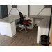 White w/ Grey Accent U/C Suite Office Desk w/ Dual Storage